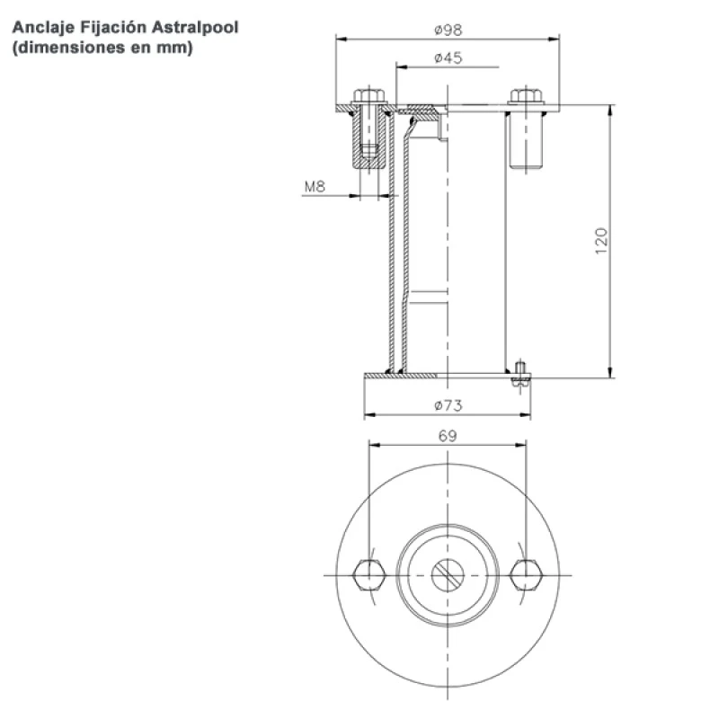Anclaje Fijación Astralpool 2 Anclaje Fijación Astralpool - Imagen 2