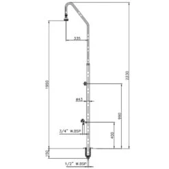 Ducha Astralpool Con 1 Rociador Y 2 Válvulas 7 Ducha Astralpool Con 1 Rociador Y 2 Válvulas -Suministros Para Piscinas astral ducha roci val esq
