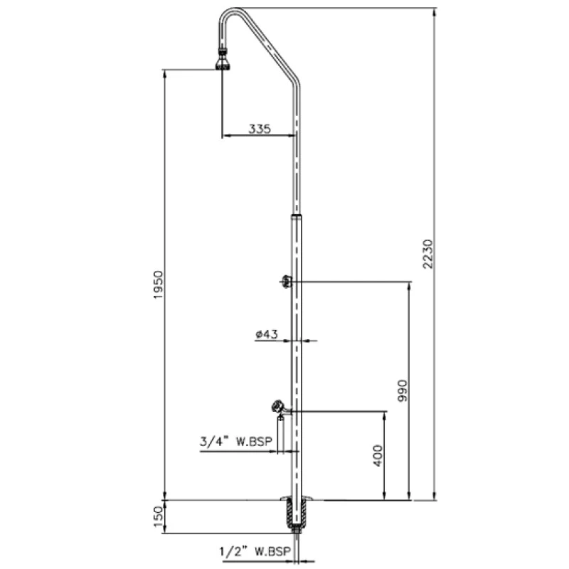 Ducha Astralpool Con 1 Rociador Y 2 Válvulas 4 Ducha Astralpool Con 1 Rociador Y 2 Válvulas - Imagen 4