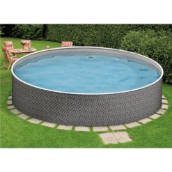Piscina Rattan De Acero 3,6 X 1,2 M -Suministros Para Piscinas azuro rattan 3exb0392
