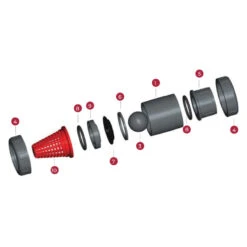 Válvula Antirretorno Bola PVC-U EPDM Roscada -Suministros Para Piscinas despiece valvula antirretorno bola cepex 1