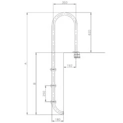 Escalera Pasamanos Muro PQS -Suministros Para Piscinas dimensiones escalera pasamanos muro piscina