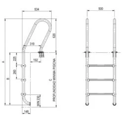 Escalera Pasamanos Mixto Astralpool -Suministros Para Piscinas escalera pasamanos mixto medidas 1