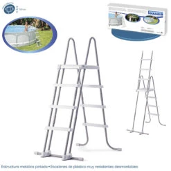 Escalera Piscina Intex 122 Cm -Suministros Para Piscinas especificaciones escalera piscina intex