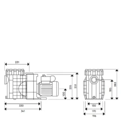 Bomba De Filtración BWT Eurostar II Trifásico -Suministros Para Piscinas medidas bomba eurostar ii 1