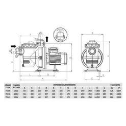 Aquasphere SSP Astralpool Bomba De Filtración -Suministros Para Piscinas medidas bomba filtracion aquasphere 1