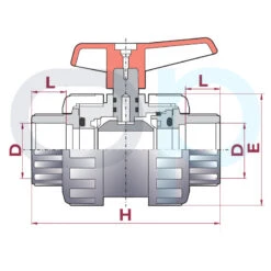 Válvula De Bola Standard PVC Teflón FPM Encolar -Suministros Para Piscinas medidas valvula bola cepex standard pvc teflon fpm encolar 1