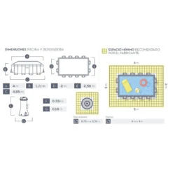 Prisma Frame Intex 400 X 200 X 122 CM 15 Prisma Frame Intex 400 X 200 X 122 CM -Suministros Para Piscinas medidas prism frame