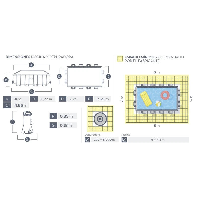 Prisma Frame Intex 400 X 200 X 122 CM 8 Prisma Frame Intex 400 X 200 X 122 CM - Imagen 8