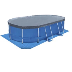 Piscina Ovalada 6,10 X 3,66 X 1,22 Con Depuradora Y Escalera -Suministros Para Piscinas piscina funda ovalada swim610