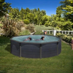GRE Piscina Starpool Redonda Grafito 120 Cm -Suministros Para Piscinas piscina gre starpool circular grafito 460 exterior
