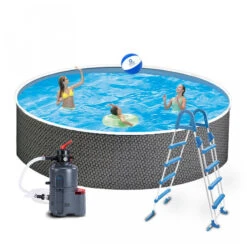 Piscina Rattan De Acero 3,6 X 1,2 M -Suministros Para Piscinas piscina rattan 360