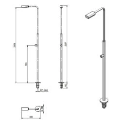 Ducha Exterior Minimal Gre -Suministros Para Piscinas plano dimensiones ducha minimal