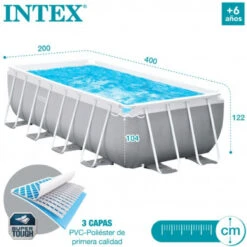 Prisma Frame Intex 400 X 200 X 122 CM 12 Prisma Frame Intex 400 X 200 X 122 CM -Suministros Para Piscinas prism frame intex medidas