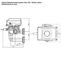 Válvula Selectora Auto System Vrac Flat Astralpool -Suministros Para Piscinas valvula selectora automatica system vrac flat lateral 43513 dimensiones 1 2